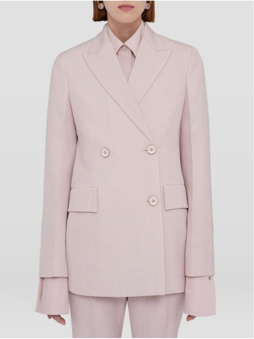 Jil Sander Tailored Double-Breasted Women's Blazer - Pale Pink Size 12(42) BNWT